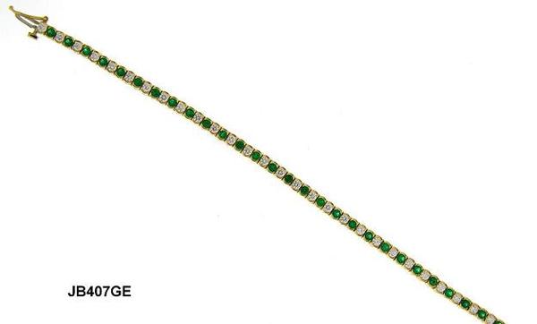View 18KY Emerald & Diamond Scallop Bracelet