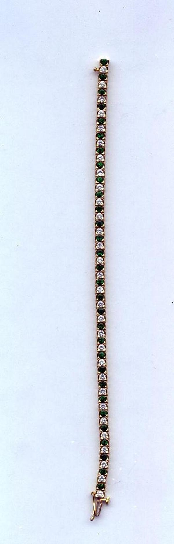 View 18KY Round Emerald & Diamond Scallop Bracelet