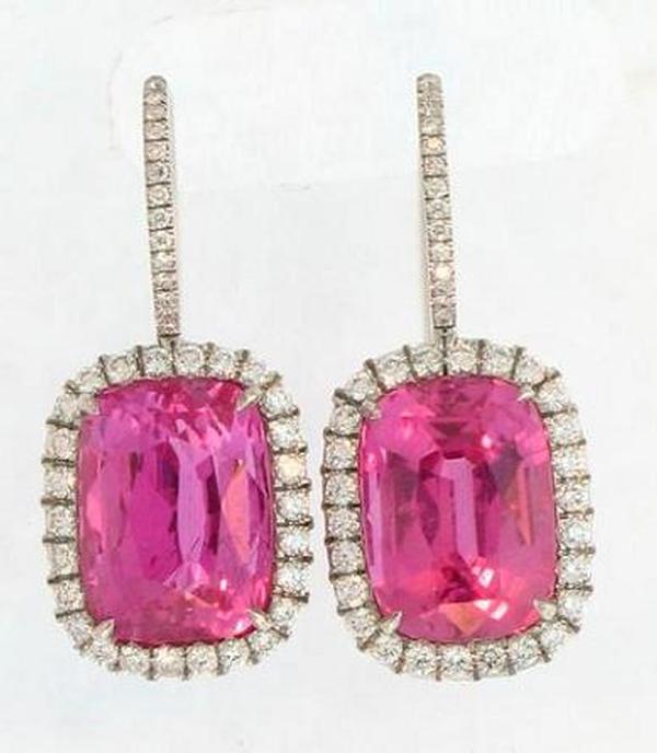 View PT Cushion Pink Sapphire/Micro Pave Diamond
