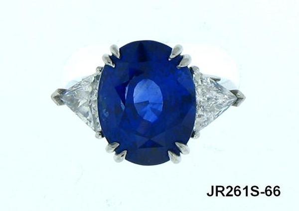 View PT Oval Blue Sapphire/Trilliant Diamond