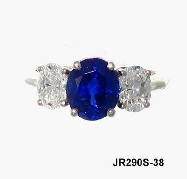View PT Oval Blue Sapphire/Oval Diamond