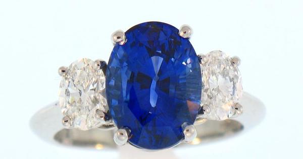 View PT Oval Blue Sapphire/Oval Diamonds